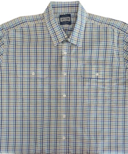 Outlet: Milton Blue Aqua Check Short Sleeve Shirt