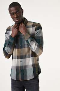 Shirts Ls Winter: Garcia Mens Long Sleeve Shirt with Cuffs-Highland Green