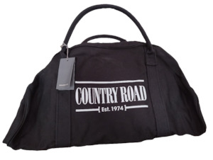 Country Road Heritage Zip Canvas Black Tote Bag