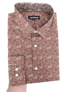 Mechmoto Rust Paisley Long Sleeve Shirt