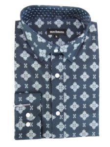 Mechmoto: Mechmoto Baroque Print Stretch Cotton Long Sleeve Shirt