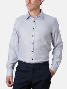 Abelard: Abelard Grand Zag Twill Chocolate Long Sleeve Shirt