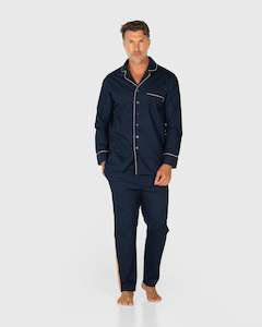 Coast: Coast Portsea Navy Cotton Long Pyjamas