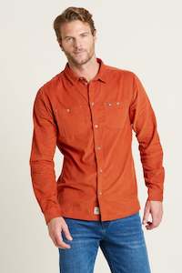 Brakeburn Cord Long Sleeve Shirt-Rust