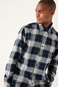 Garcia Dark Moon Checked Flannel Long Sleeve Shirt