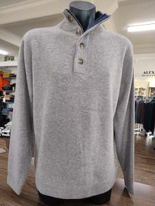 Berlin Vapor 1/4 Zip Lambswool Jumper w/buttons