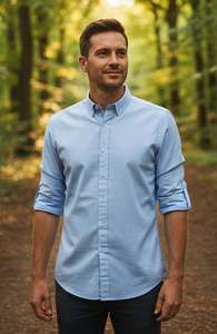 Abelard: Abelard Oxfordshire Long Sleeve Shirt - Blue