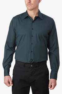 Abelard Prato Stretch Poplin Lichen Long Sleeve Shirt
