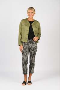 Vassalli Jacket with Frill Hem - Sage