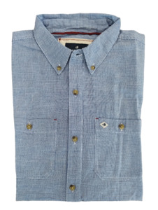 Brakeburn: Brakeburn Blue Textured Short Sleeve Shirt