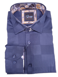 Scoop Luster Long Sleeve Shirt - Navy