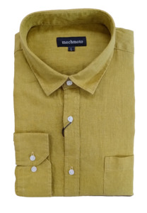 Mechmoto Long Sleeve Linen Shirt - Gold