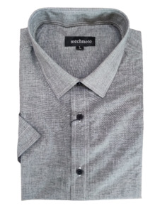 Mechmoto: Mechmoto Textured Charcoal Short Sleeve Shirt