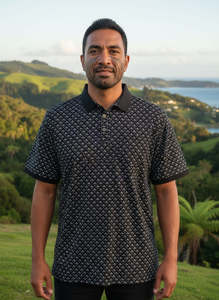 Lifestyle Short Sleeve Polo Shirt - Black & White