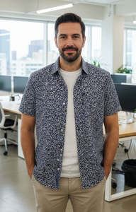 New: Portobello Road Ironcheater Charcoal White Short Sleeve Shirt