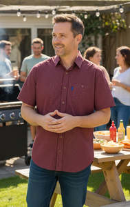 Portobello Road Ironcheater Burgundy White Star Short Sleeve Shirt