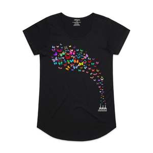 Isthatso: Isthatso Black Butterflies Short Sleeve T-Shirt