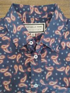 Portobello Road: Portobello Road Navy/Red Paisley Long Sleeve Shirt