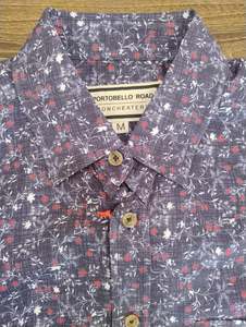 Portobello Road: Portobello Road Indigo/Red Floral Long Sleeve Shirt