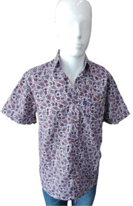 Portobello Road: Portobello Road Ironcheater Navy and Pink Short Sleeve Shirt