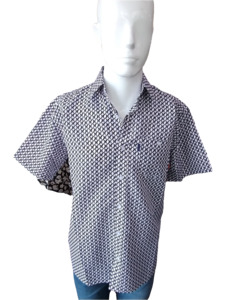 Portobello Road Ironcheater Navy Circle Short Sleeve Shirt