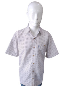 Portobello Road: Portobello Road Ironcheater White and Navy Short Sleeve Shirt