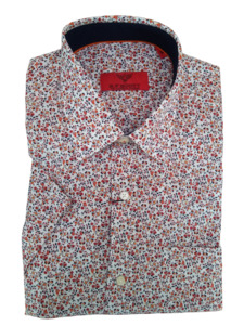 R.F. Scott Fields Red Floral Short Sleeve Shirt