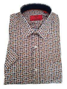 Short Sleeve Casual Shirt Specials: R.F. Scott Brown Circles Short Sleeve Shirt