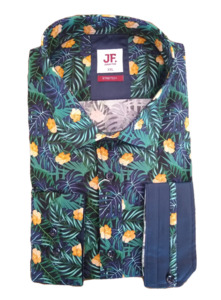Jimmy Fox: Jimmy Fox Green and Purple Monstera Long Sleeve Shirt