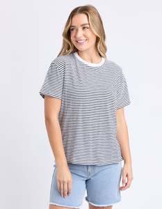 Foxwood Hutch Stripe Tee - Black & White