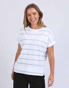 Foxwood Allison Striped Tee - Sky