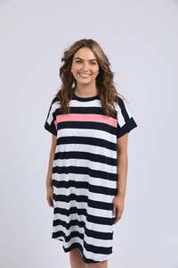 Elm McKinley Dress-Black Stripe