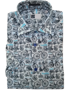 Short Sleeve Casual Shirt Specials: LFD Ecru-Bikes Short Sleeve Shirt