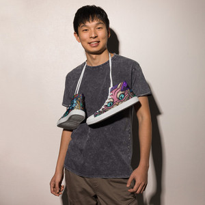 Products: Chaos in Wonderland - High Top Canvas Shoes Alice in Putterland