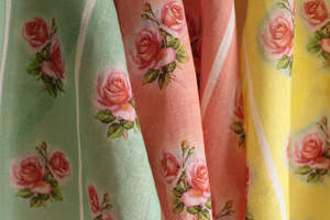 Linen Tea Towels: Vintage Rose Linen Tea Towels