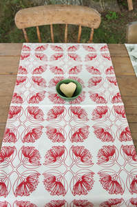 Table: Pohutukawa Red Hemp Table Runner