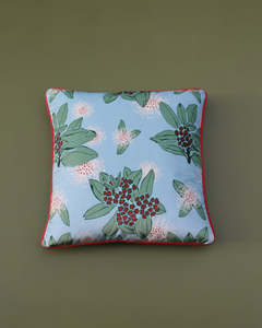 Pōhutukawa Velvet Cushion | Ocean Spray