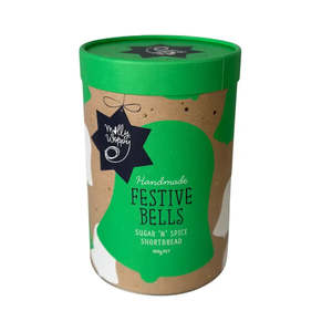 Molly Woppy Shortbread Festive Bells Cylinder Christmas Gift Cookies