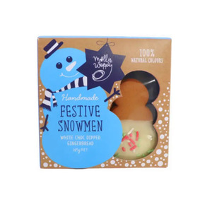 Molly Woppy Gingerbread Festive Snowman White Choc Dipped Festive Cookies