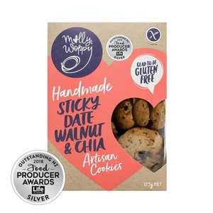 Molly Woppy Stocky Date, Walnut & Chia Gluten Free Artisan Cookies 175g