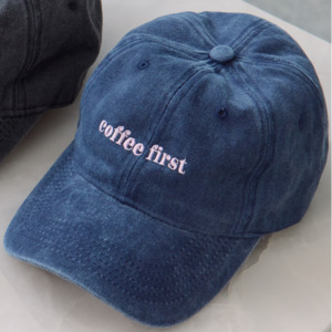 Feather & Noise Coffee First Washed Denim Cap
