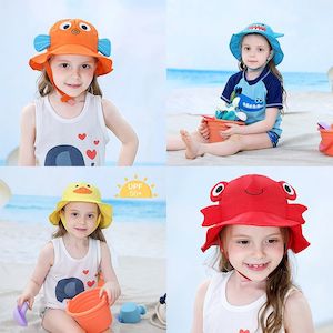 Hats: Baby Sun Hat - Animals - Neck Cover
