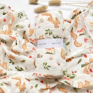Swaddle: Bamboo Muslin Wrap - Squirrel