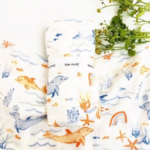 Swaddle: Bamboo Muslin Wrap - Dolphin