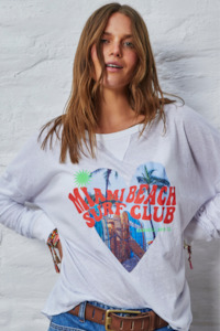 Hammill Co: Miami Long Steeve Tee Shirt - White