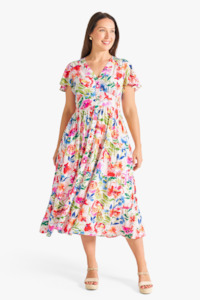 Boho Australia: Camellia Joy Midi Dress - Multi Floral