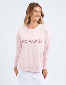 Larger Sizes: Simplified Metallic Sweatshirt - Pale Pink
