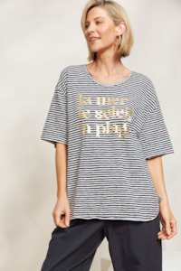 La Plage Tee Shirt  - Indigo Stripe