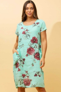 Ckm: Morgan Linen Dresses - Aqua