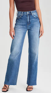 Junk Food: Alanis Wide Leg Denim Jean - Blue
